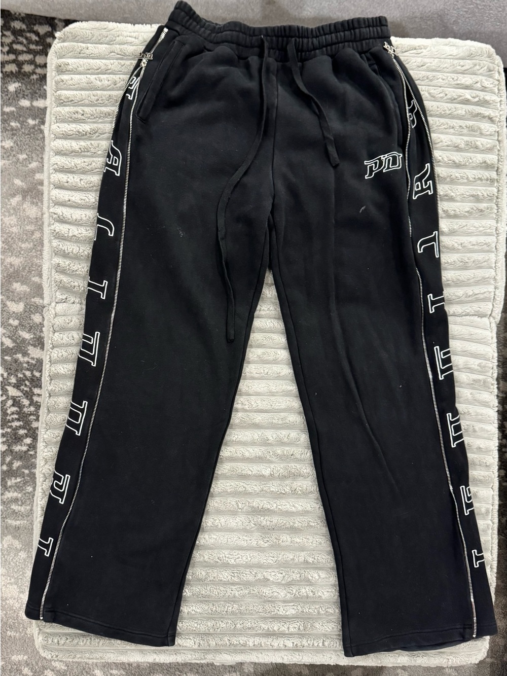 Men's Black Jogger Sweatpants with Side Logo Trim